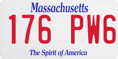 MA license plate 176PW6