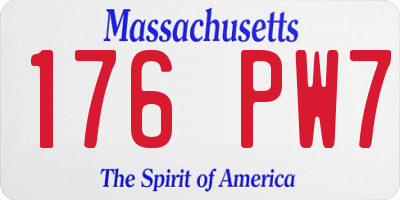 MA license plate 176PW7
