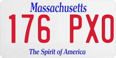 MA license plate 176PX0