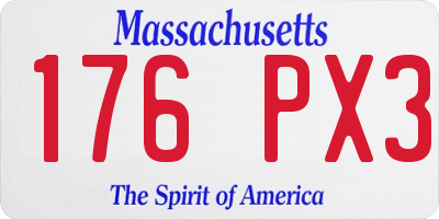 MA license plate 176PX3