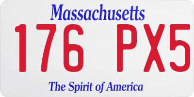 MA license plate 176PX5