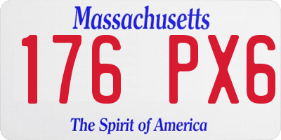 MA license plate 176PX6