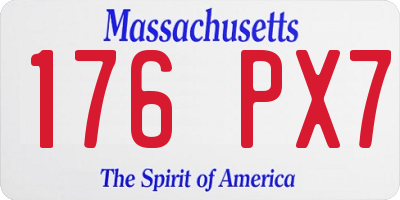 MA license plate 176PX7