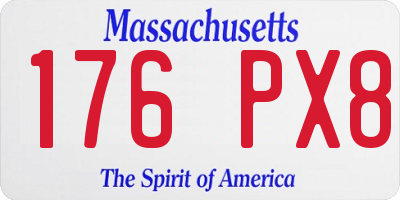 MA license plate 176PX8