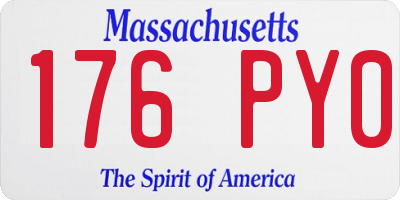 MA license plate 176PY0