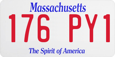 MA license plate 176PY1