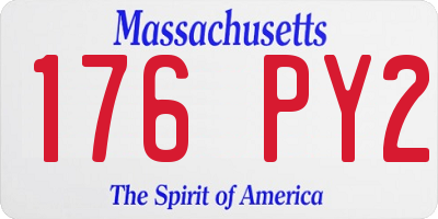 MA license plate 176PY2