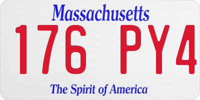 MA license plate 176PY4