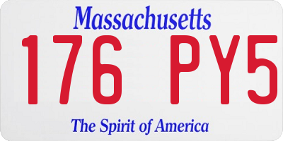 MA license plate 176PY5