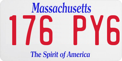 MA license plate 176PY6