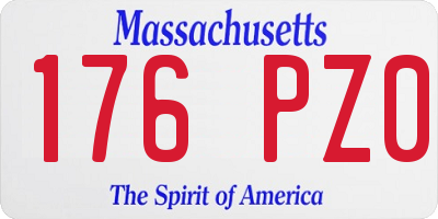 MA license plate 176PZ0