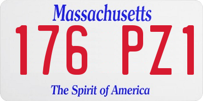 MA license plate 176PZ1