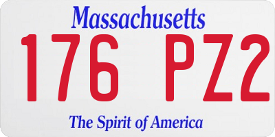MA license plate 176PZ2