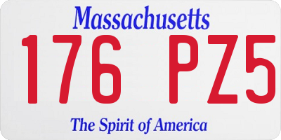 MA license plate 176PZ5