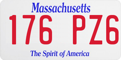 MA license plate 176PZ6