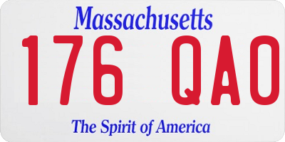 MA license plate 176QA0