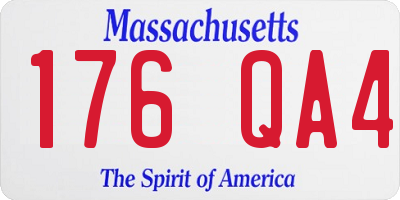 MA license plate 176QA4