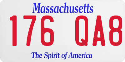 MA license plate 176QA8