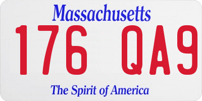 MA license plate 176QA9