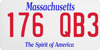 MA license plate 176QB3
