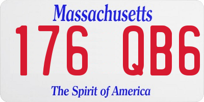 MA license plate 176QB6