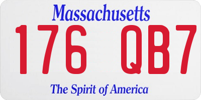 MA license plate 176QB7