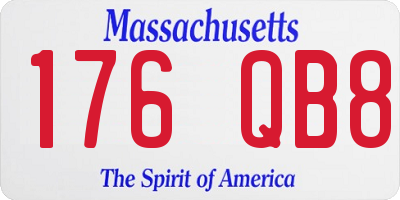 MA license plate 176QB8