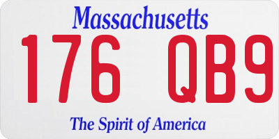 MA license plate 176QB9
