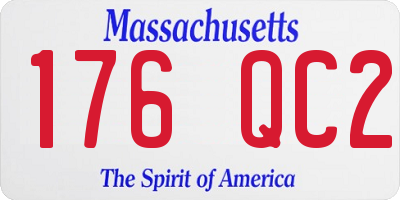MA license plate 176QC2