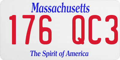MA license plate 176QC3