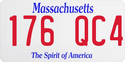 MA license plate 176QC4