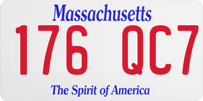 MA license plate 176QC7