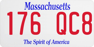 MA license plate 176QC8