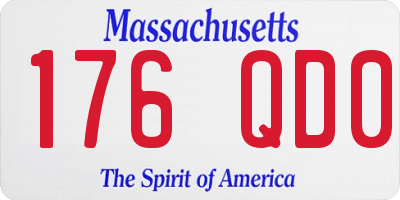 MA license plate 176QD0