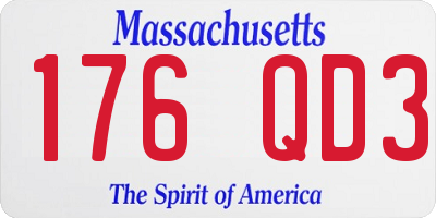MA license plate 176QD3