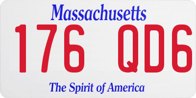 MA license plate 176QD6