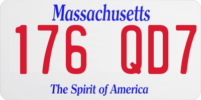 MA license plate 176QD7
