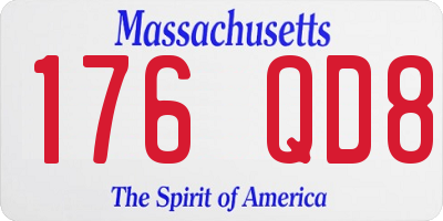 MA license plate 176QD8