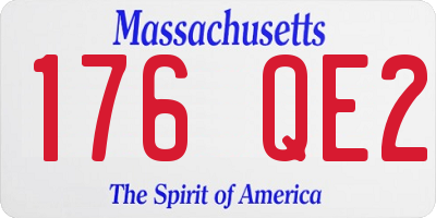MA license plate 176QE2