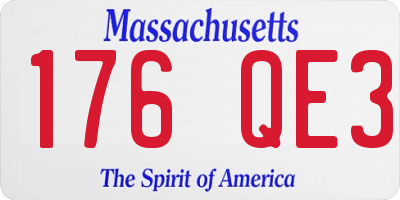 MA license plate 176QE3