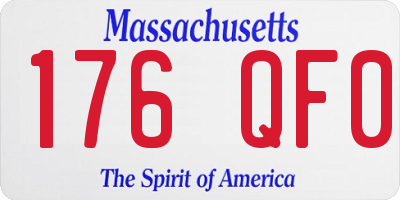 MA license plate 176QF0