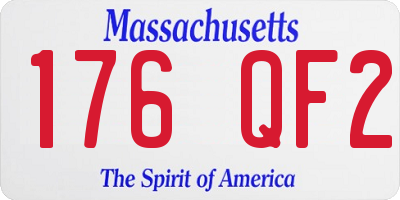 MA license plate 176QF2