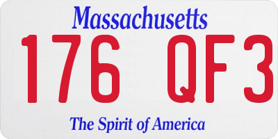 MA license plate 176QF3