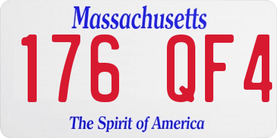MA license plate 176QF4