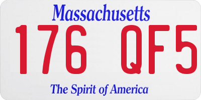 MA license plate 176QF5