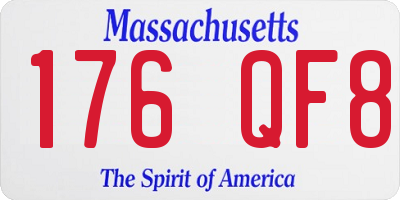 MA license plate 176QF8