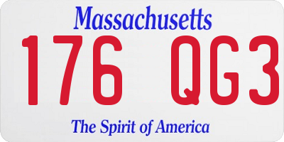MA license plate 176QG3