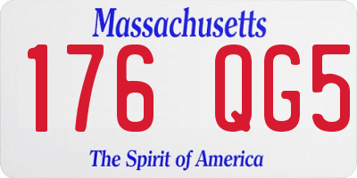 MA license plate 176QG5