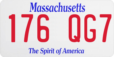 MA license plate 176QG7