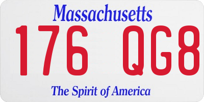 MA license plate 176QG8